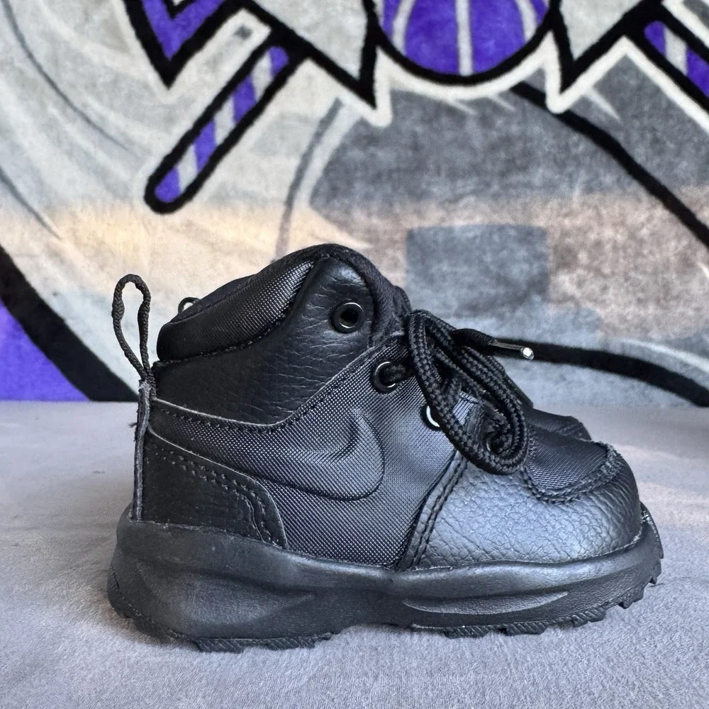 Size 5c - Nike Manoa LTR Boots Shoes TD BQ5374-001 Black Toddler Kids